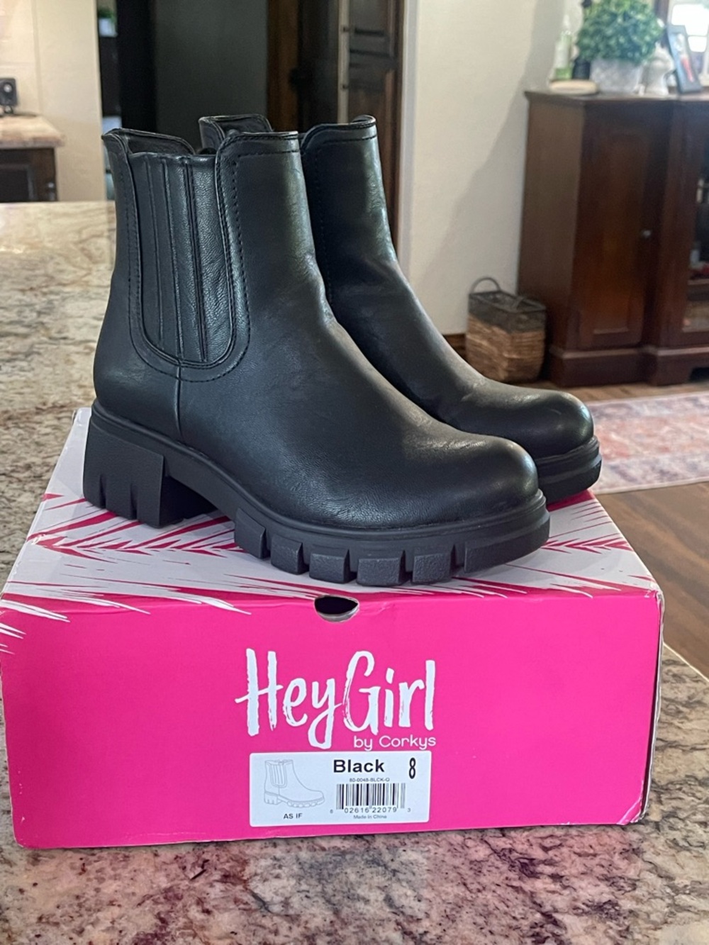 HeyGirl by Corkys Black Chunky Chelsea Combat Boot - Women's